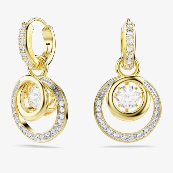 Swarovski Hyperbola Gold Tone Plated Dancing Stone Earrings 5738249