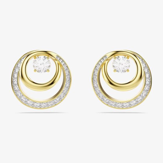 Swarovski Hyperbola Gold Tone Plated Crystal Stud Earrings 5740407