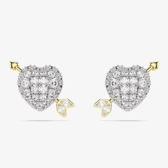 Swarovski Idyllia Mixed Metal Zirconia Heart Stud Earrings 5737298