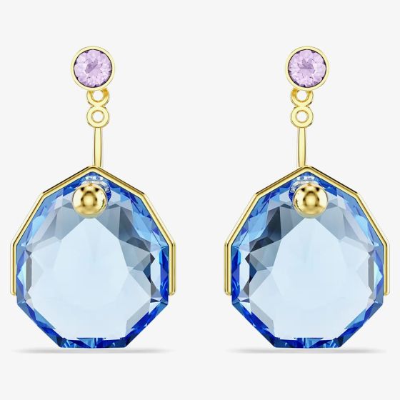 Swarovski Gema Gold Tone Plated Blue Crystal Ear Jackets 5737449