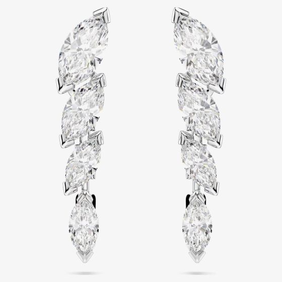 Swarovski Mesmera Rhodium Plated Marquise Cut Stud Earrings 5748007