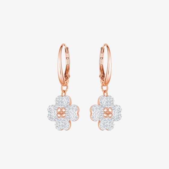 Swarovski Latisha Rose Gold Tone Flower Dropper Earrings 5420249