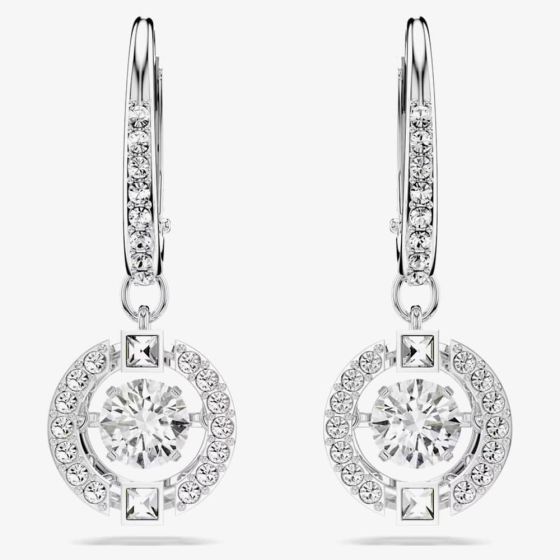 Swarovski Sparkling Dance White Crystal Dropper Earrings 5504652