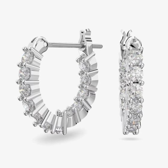 Swarovski Vittore White Crystal Mini Hoop Earrings 5562126