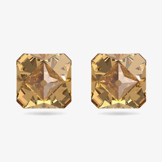 Swarovski Chroma Gold Tone Plated Yellow Crystal Stud Earrings 5613680