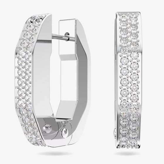 Swarovski Dextera Crystal Octagon Small Hoop Earrings 5618307