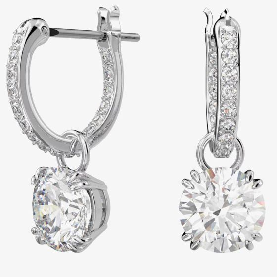 Swarovski Ladies Constella Silver Hoop Dropper Earrings 5636717
