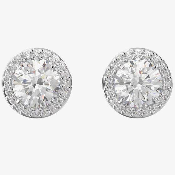 Swarovski Constella Silver Halo Stud Earrings 5636269