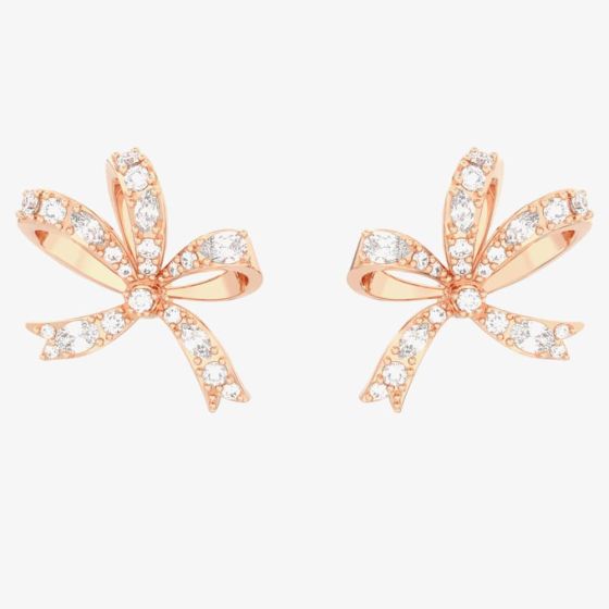 Swarovski Volta Rose Gold Plated Small Bow Earrings 5647572