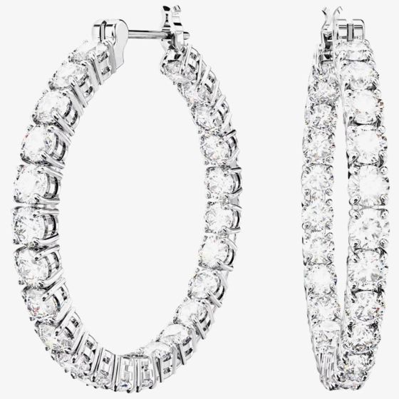Swarovski Matrix White Cubic Zirconia Hoop Earrings 5647715