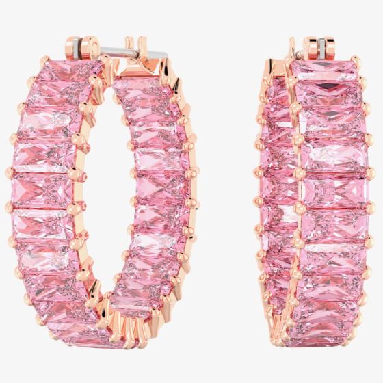 Swarovski Matrix Rose Gold Plated Hoop Earrings 5657726