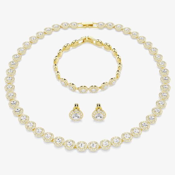 Swarovski Una Angelic Gold Tone Plated White Crystal Jewellery Set 5750619
