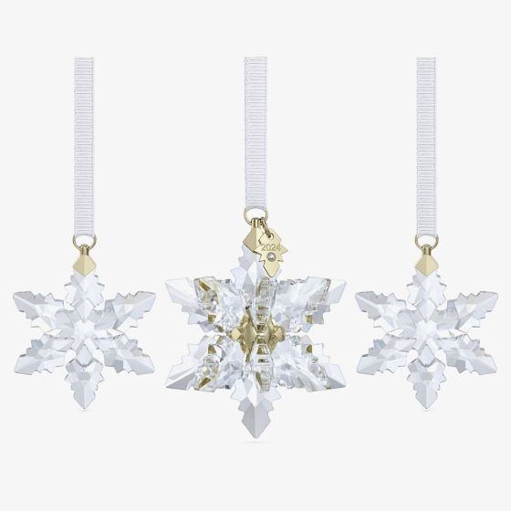 Swarovski Annual Edition Set Of Three Festive Snowflake 2024 Ornaments 5674410