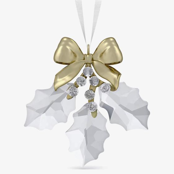 Swarovski Holiday Magic Holly Leaves Bow Ornament 5685701