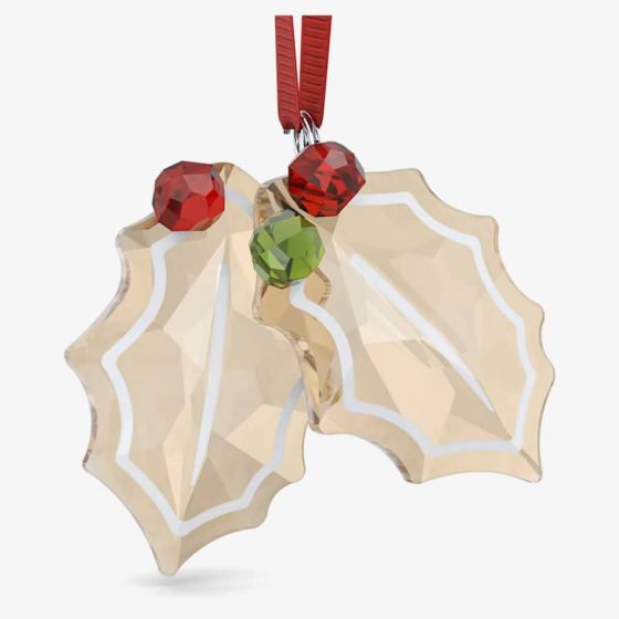 Swarovski Holiday Cheers Gingerbread Holly Leaves Ornament 5656277