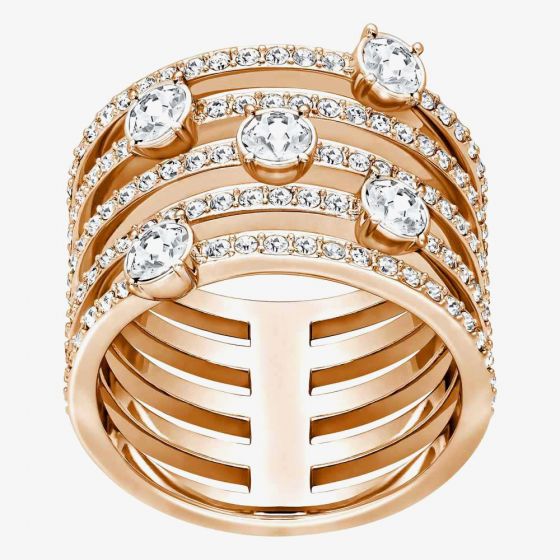 Swarovski Creativity Rose Gold Tone Multi Row Ring