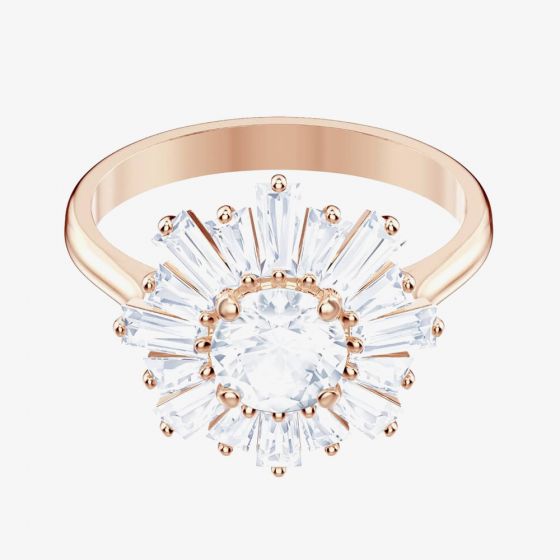 Swarovski Sunshine Rose Gold Tone White Crystal Ring 5474918
