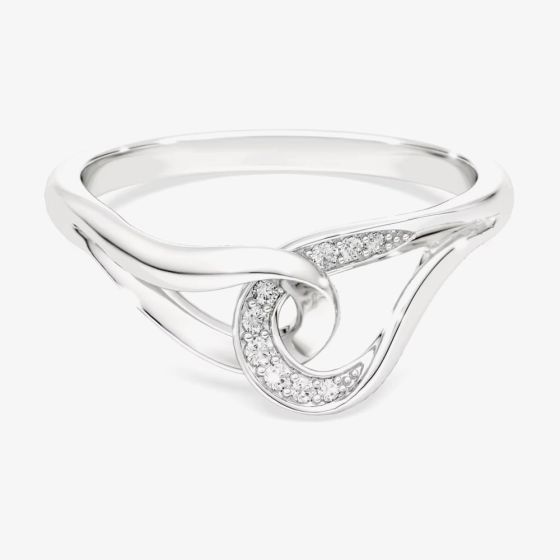 Swarovski Classica Sterling Silver Round Cut Interlocking Ring 5745563 55