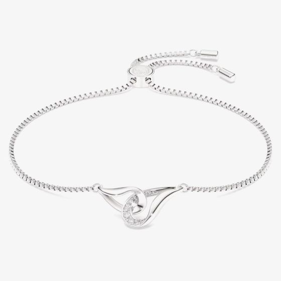 Swarovski Classical Sterling Silver Round Cut Interlocking Bracelet 5745569