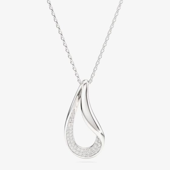 Swarovski Classical Sterling Silver Twisted Teardrop Pendant 5740344