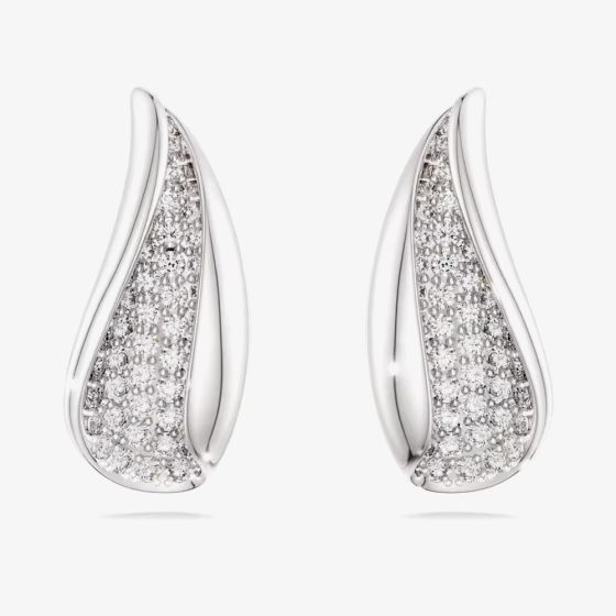 Swarovski Classica Sterling Silver Twisted Teardrop Stud Earrings 5745016