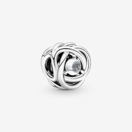 PANDORA Silver April Birthstone Eternity Circle Charm 790064C01