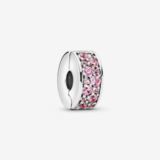 PANDORA Silver Pink Pave Clip Charm 791817PCZ