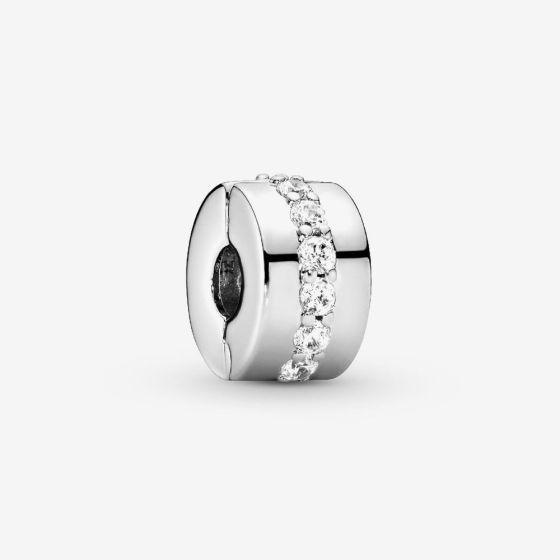 PANDORA Silver Sparkling Row Clip Charm 791972CZ