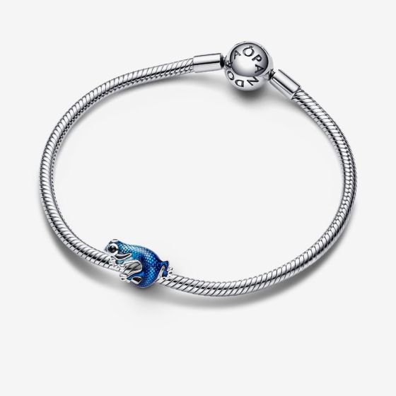 PANDORA 792701C01 Silver Metallic Blue Gecko Charm - thbaker.co.uk