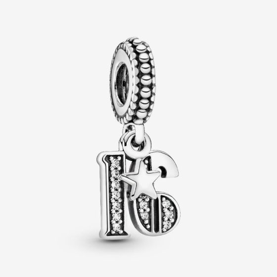PANDORA Silver 16th Celebration Dangle Charm 797261CZ