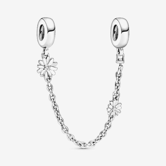 PANDORA Silver Cubic Zirconia Daisy Safety Chain 798764C01-05