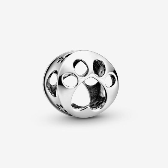 PANDORA Silver Openwork Paw Print Charm 798869C00