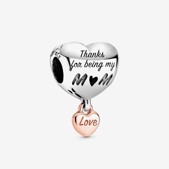 PANDORA Silver Love You Mum Heart Charm 788830C00