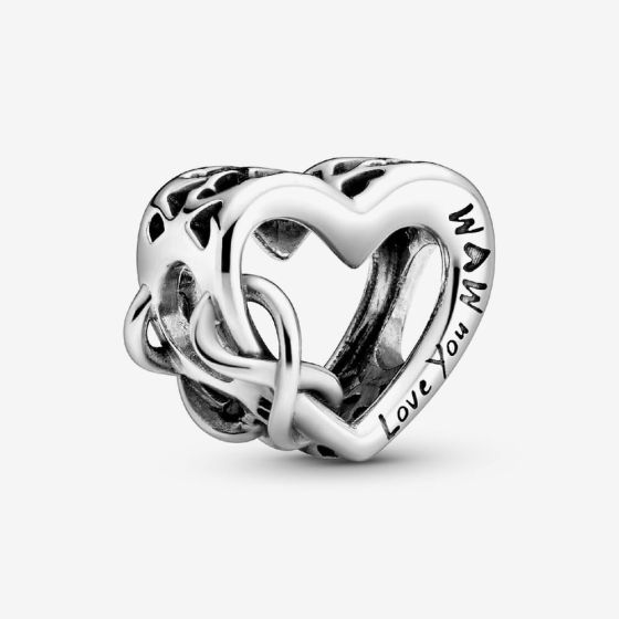 PANDORA Silver Love You Mum Infinity Heart Charm 798825C00
