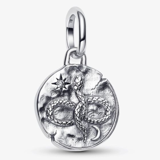 PANDORA Sterling Silver Cubic Zirconia Infinity Snake Medallion Dangle Charm 793976C01