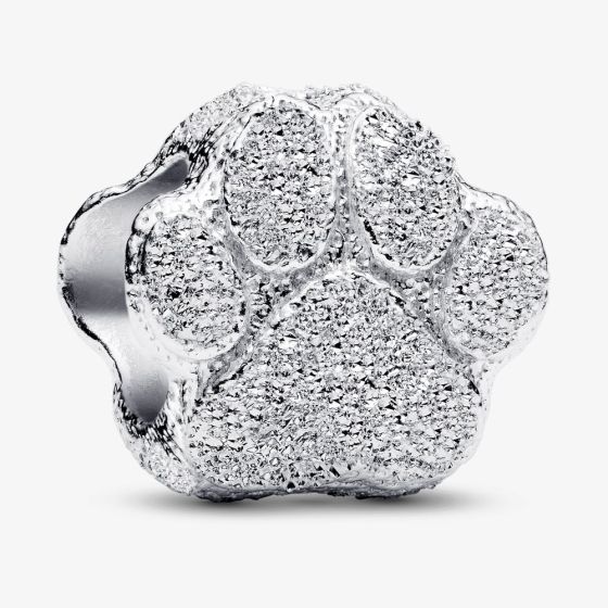 PANDORA Sterling Silver Textured Paw Print Charm 794043C00
