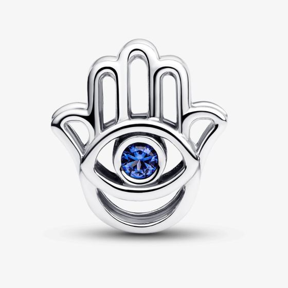 PANDORA Sterling Silver Blue Cubic Zirconia Hamsa Hand Charm 794062C01