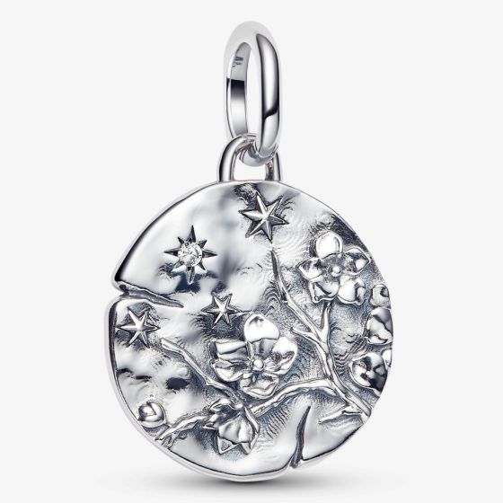 PANDORA Sterling Silver Cubic Zirconia Cherry Blossom Medallion Dangle Charm 794085C01