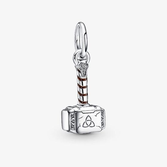 PANDORA Sterling Silver Marvel The Avengers Thors Hammer Dangle Charm 790483C01