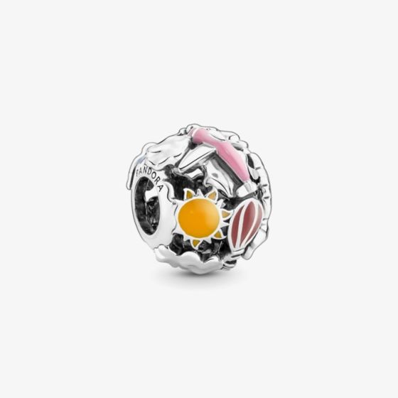 PANDORA Sterling Silver Fly Away Rainbow Hot Air Balloon Charm 791695C01