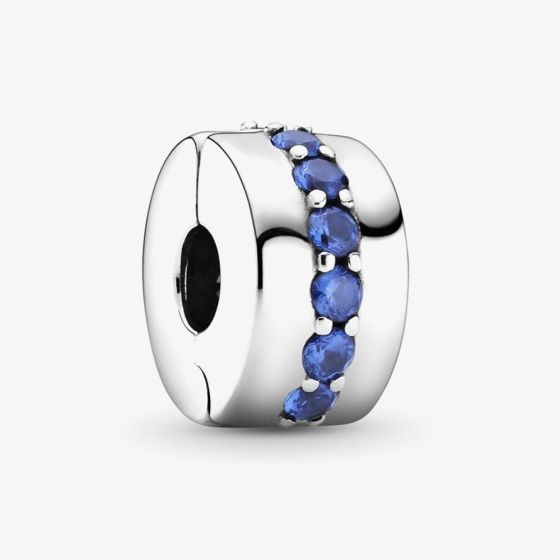 PANDORA Sterling Silver Blue Cubic Zirconia Clip Charm 791972C01