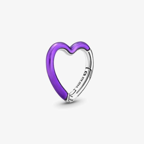 PANDORA 791973C01 Sterling Silver Pandora Me Bright Purple Heart ...