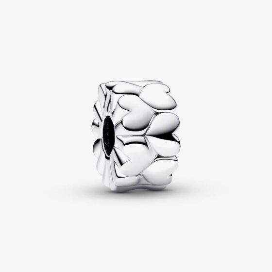PANDORA Sterling Silver Heart Pattern Clip Charm 792828C00