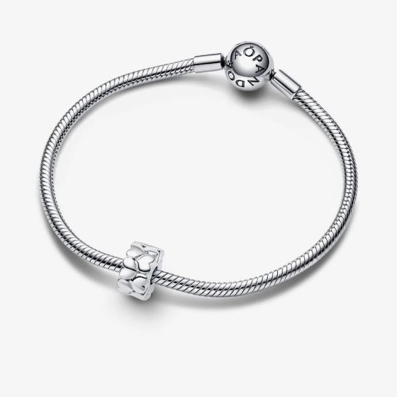 PANDORA 792828C00 Sterling Silver Heart Pattern Clip Charm - thbaker.co.uk