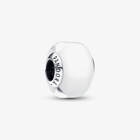 PANDORA Sterling Silver White Mini Murano Glass Charm 793118C00