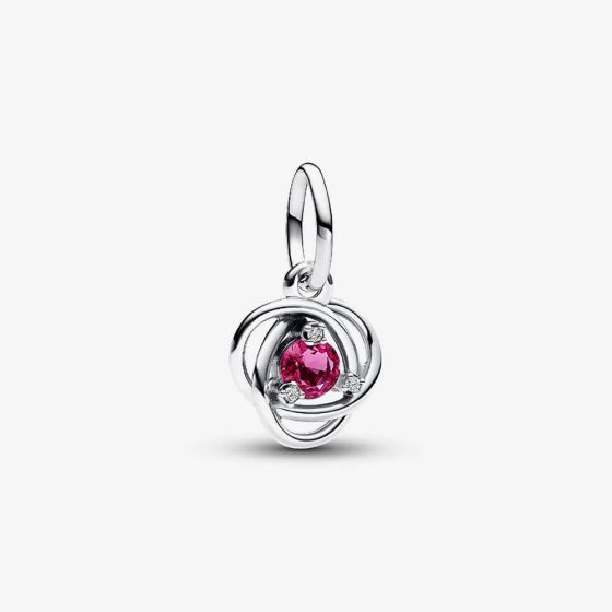 PANDORA Sterling Silver Pink Cubic Zirconia October Birthstone Charm 793125C10