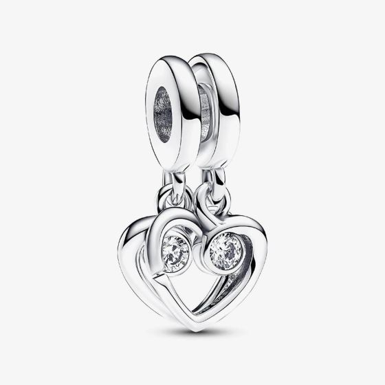 PANDORA Sterling Silver Cubic Zirconia Forever & Always Double Charm 793232C01