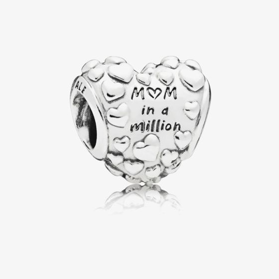 PANDORA Sterling Silver Mum In A Million Heart Charm 797781CZR