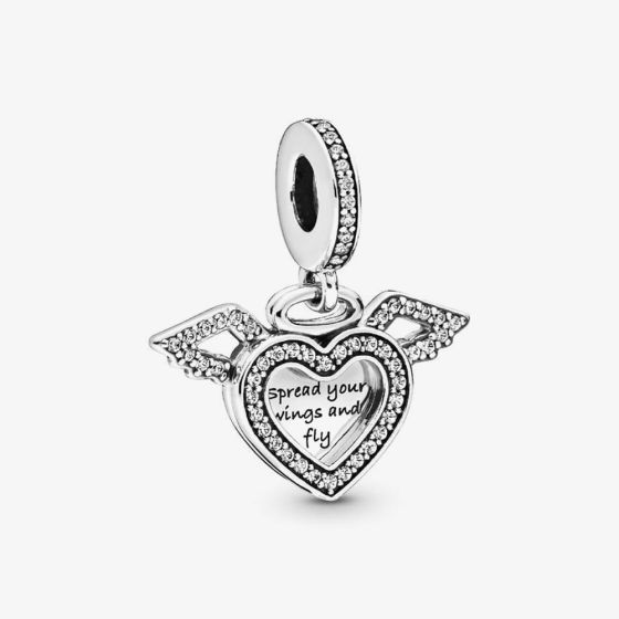 PANDORA Heart & Angel Wings Dangle Charm 798485C01