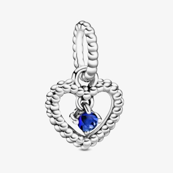 PANDORA Sterling Silver Blue Cubic Zirconia September Birthstone Dangle Charm 798854C12